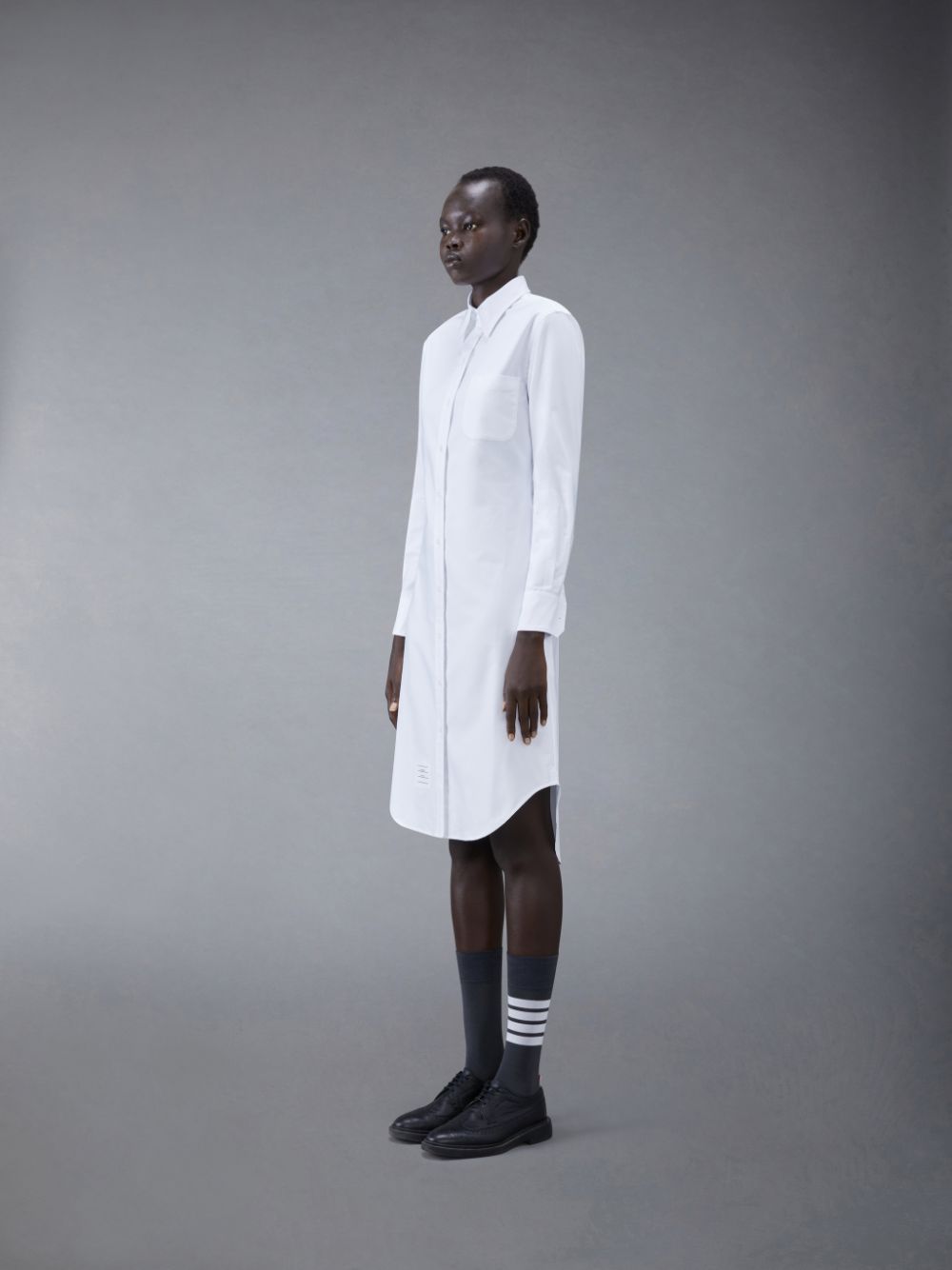 Thom Browne White Classic Oxford Long-sleeve Button Down Knee Length Shirt Donna Vestito Bianche | ZIQ51H90968