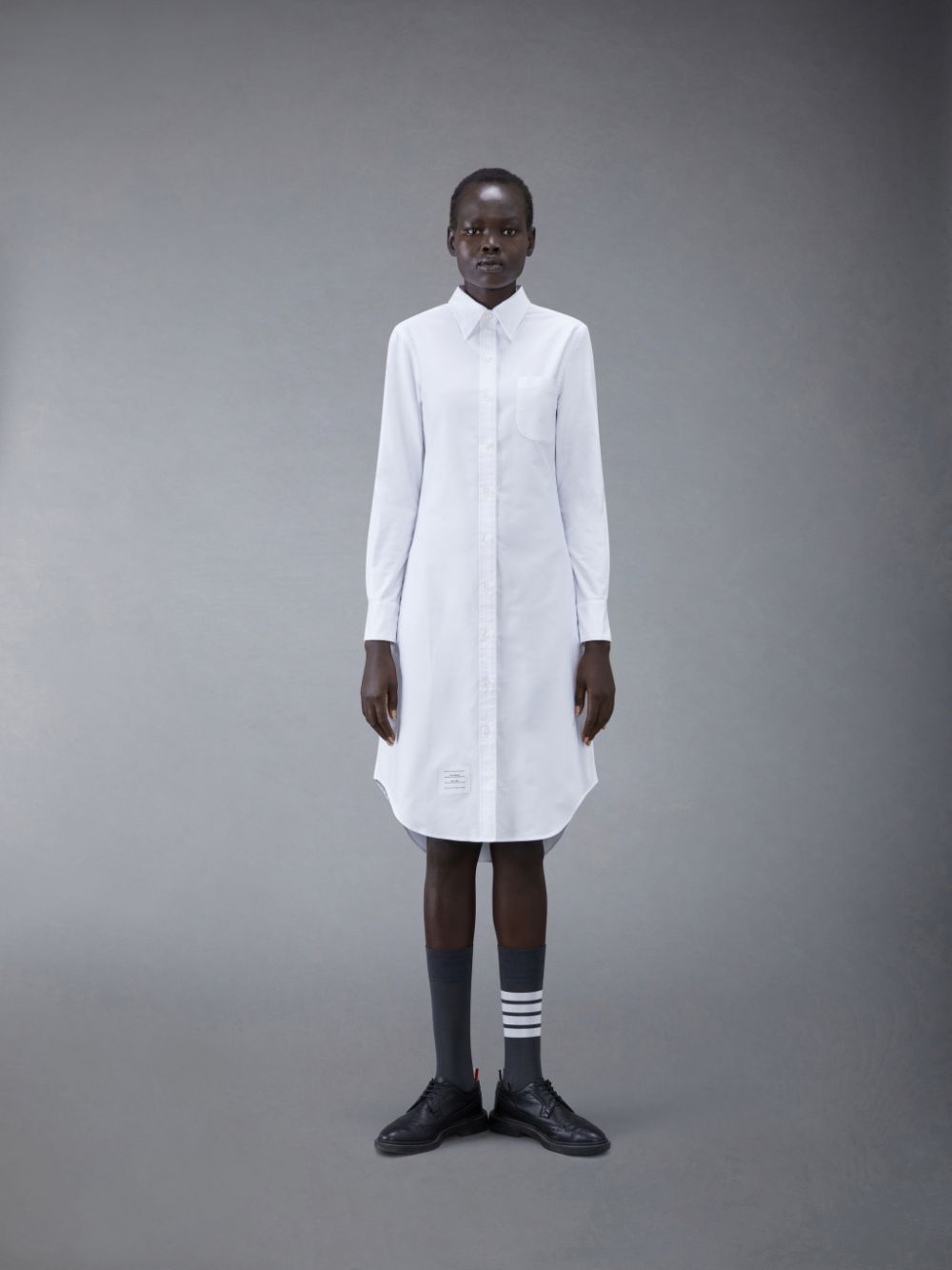 Thom Browne White Classic Oxford Long-sleeve Button Down Knee Length Shirt Donna Vestito Bianche | ZIQ51H90968