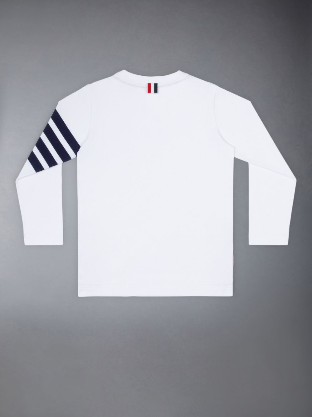 Thom Browne White Cotton Jersey 4-Bar Long Sleeve Ragazzo Magliette Bianche | AXR09D55526