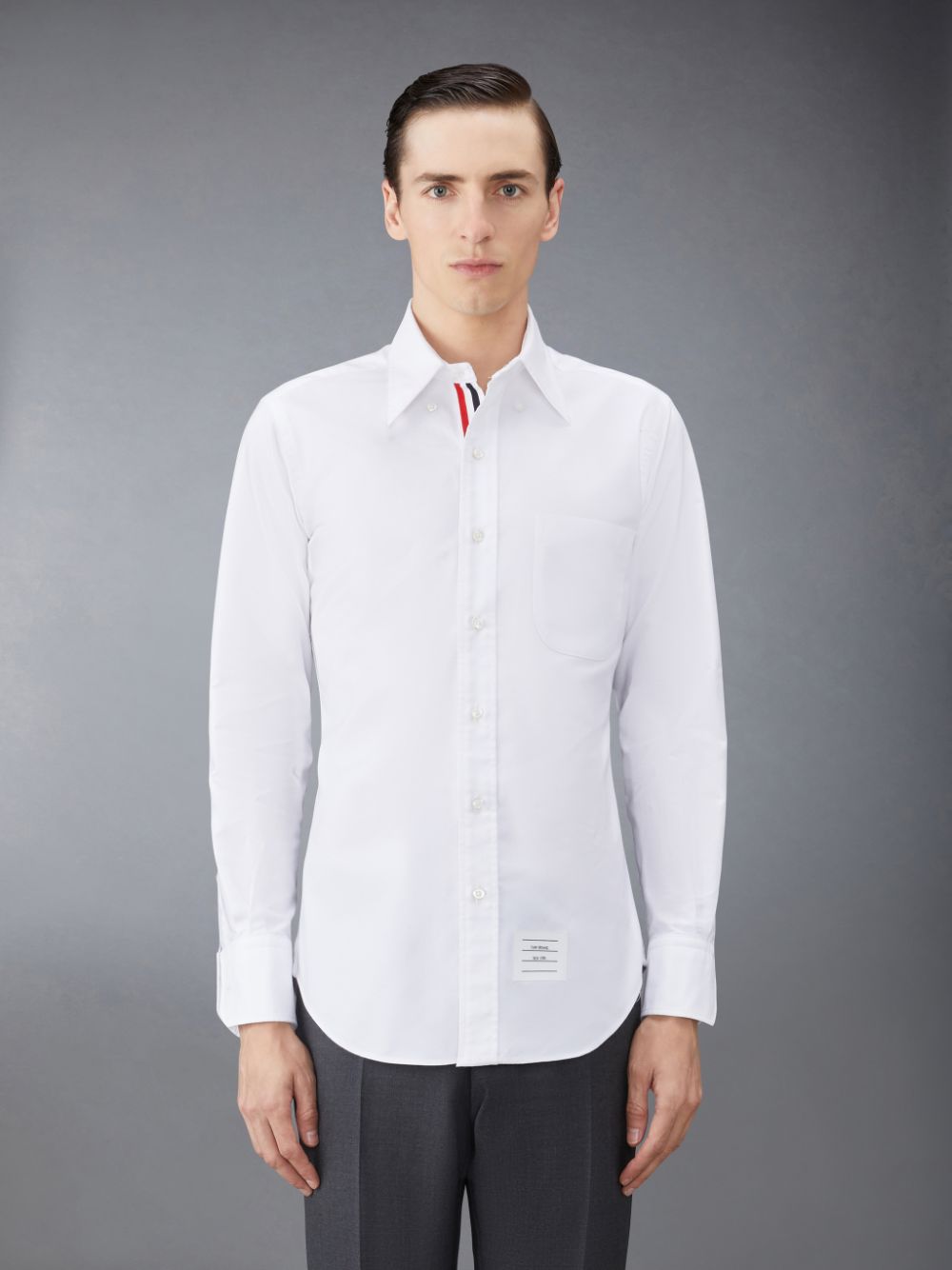 Thom Browne White Cotton Oxford Grosgrain Placket Uomo Camicie Bianche | NSH55U17378