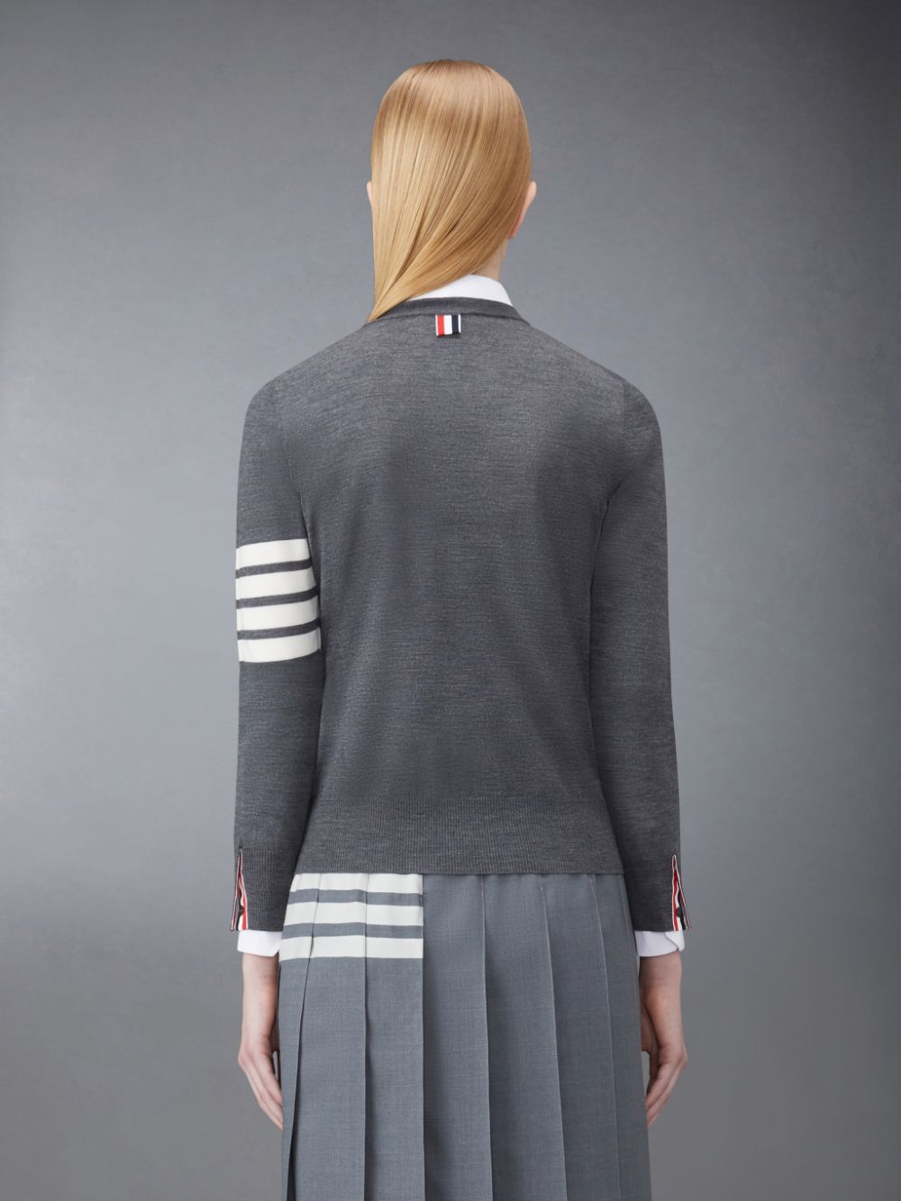 Thom Browne Wool 4-Bar Relaxed Donna Pullover Grigie | CLT47A59688