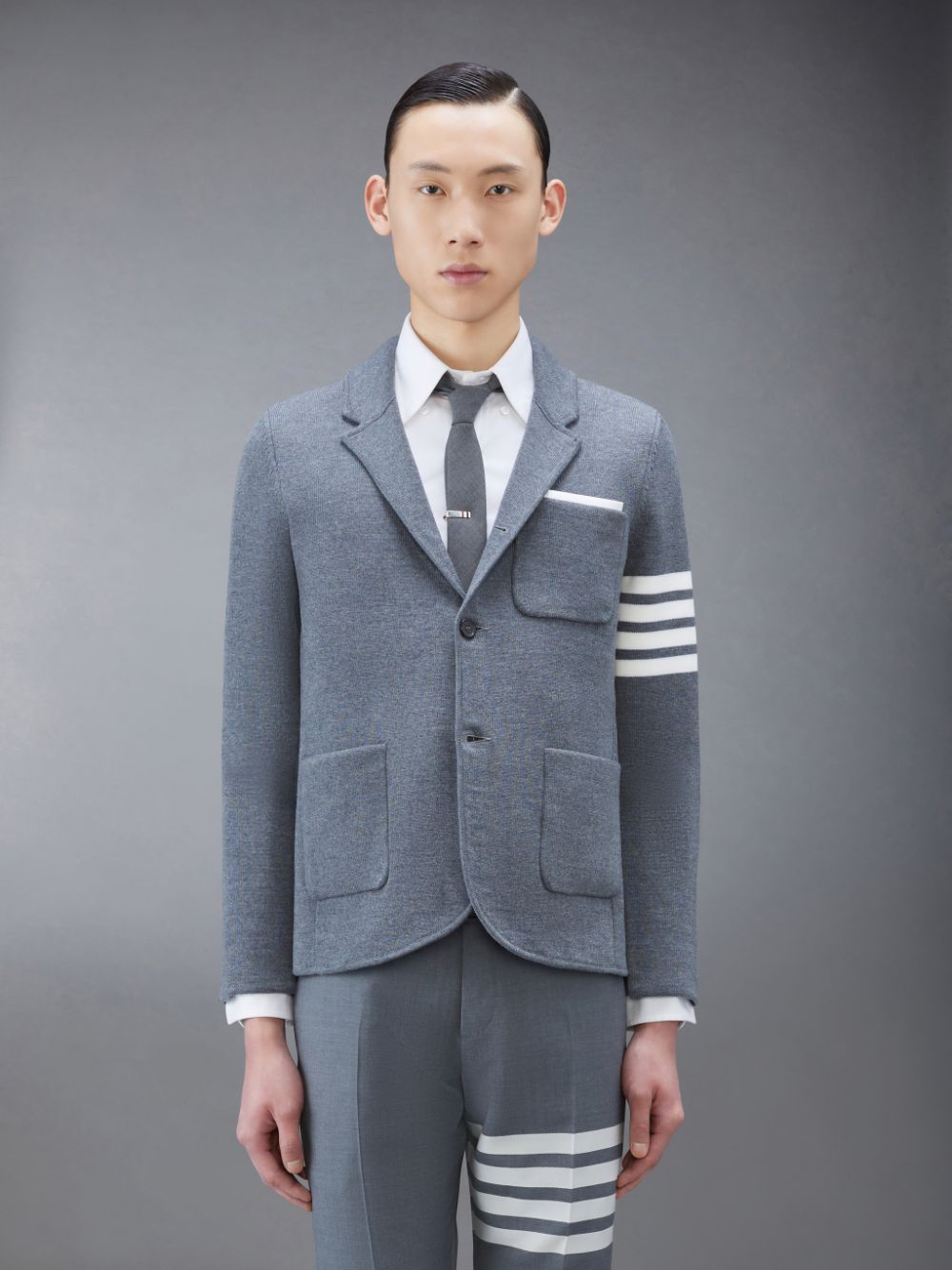 Thom Browne Wool 4-Bar Sport Uomo Cappotti Grigie | VFX82B68914