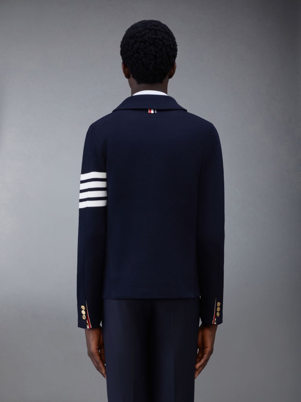 Thom Browne Wool 4-Bar Sport Uomo Cardigan Blu | VEV75N74737