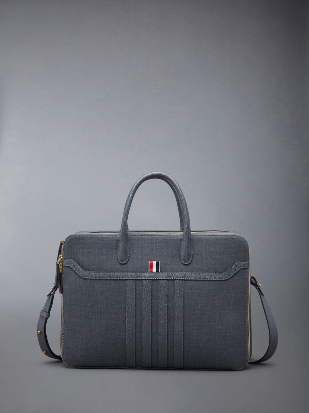 Thom Browne Wool 4-Bar Uomo Borse Da Lavoro Grigie | RNW10G88392