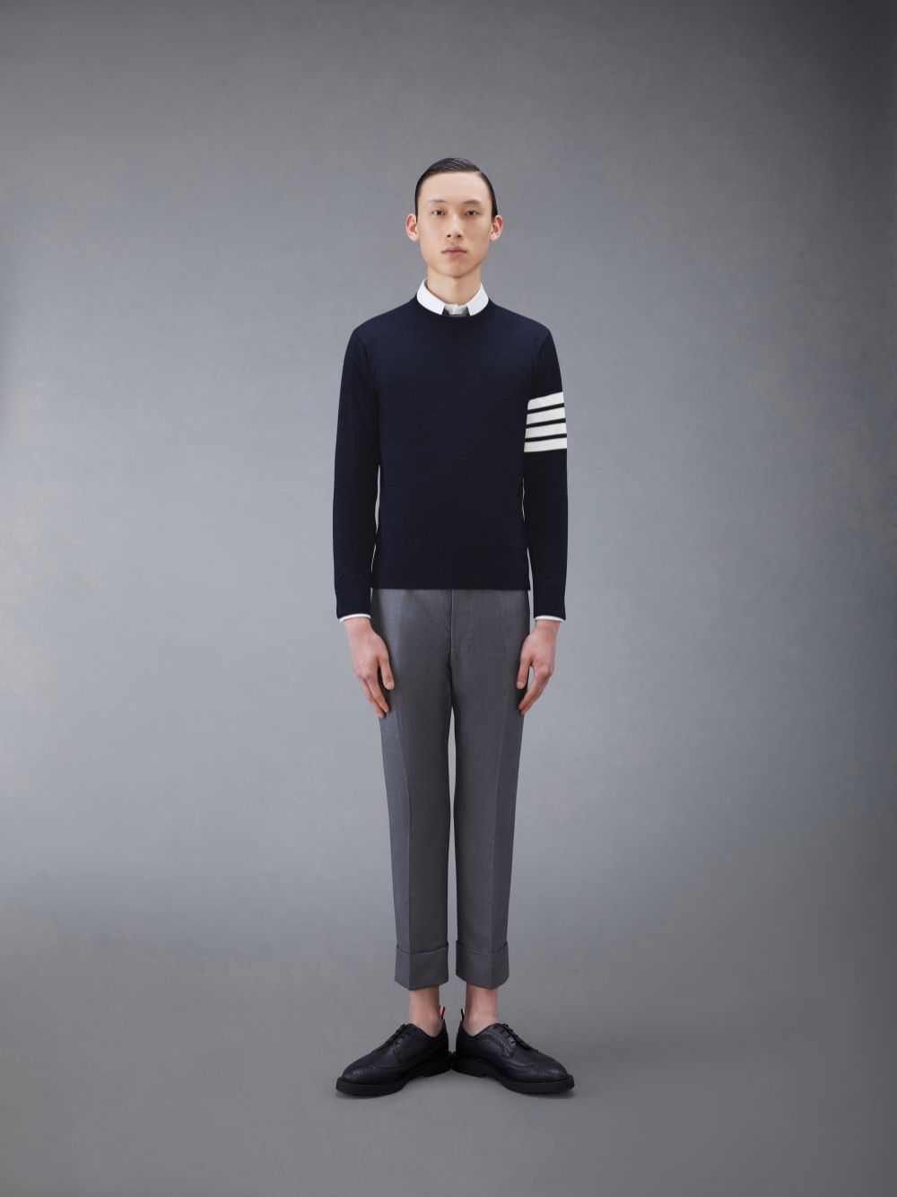 Thom Browne Wool 4-Bar Uomo Pullover Blu | YGZ93P01239