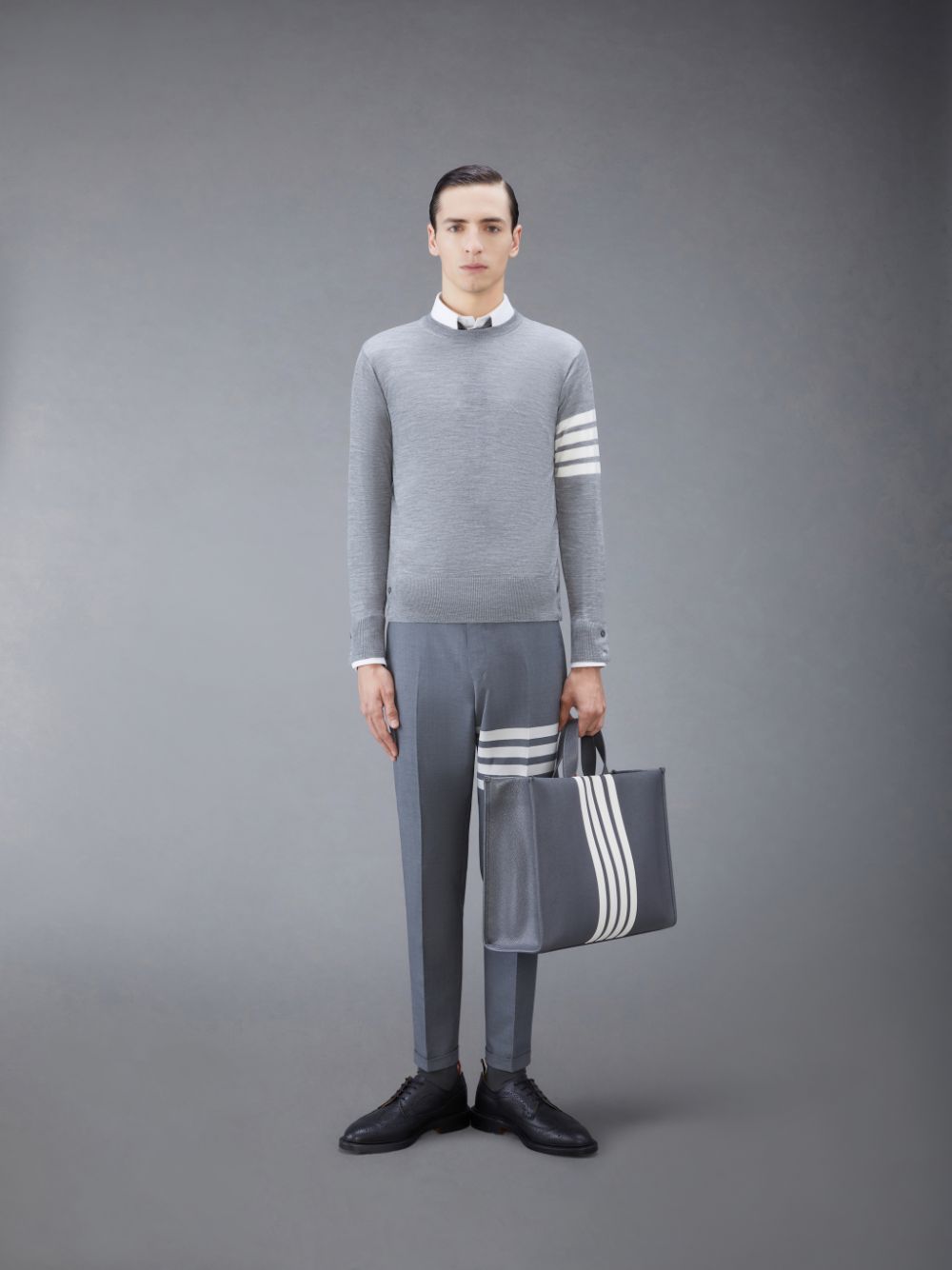 Thom Browne Wool 4-Bar Uomo Pullover Grigie | RZK59L68312