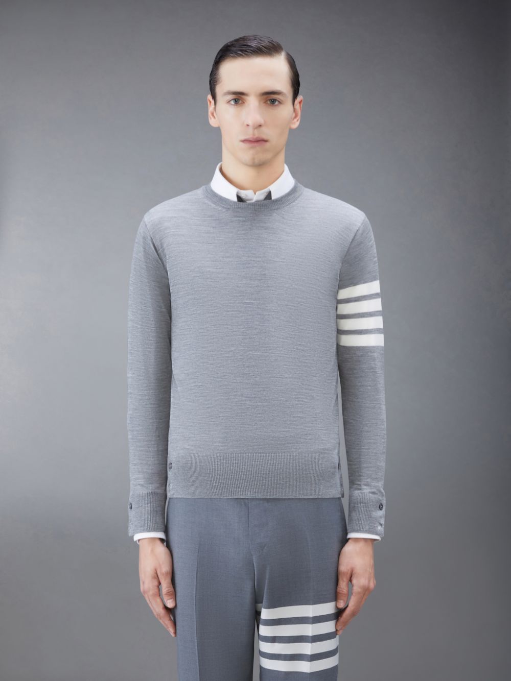 Thom Browne Wool 4-Bar Uomo Pullover Grigie | RZK59L68312