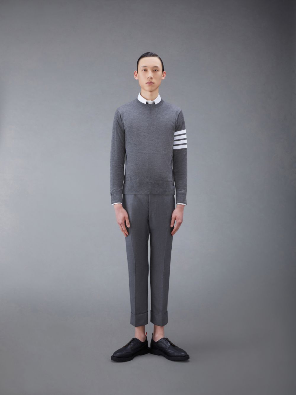 Thom Browne Wool 4-Bar Uomo Pullover Grigie | DGN69N39341