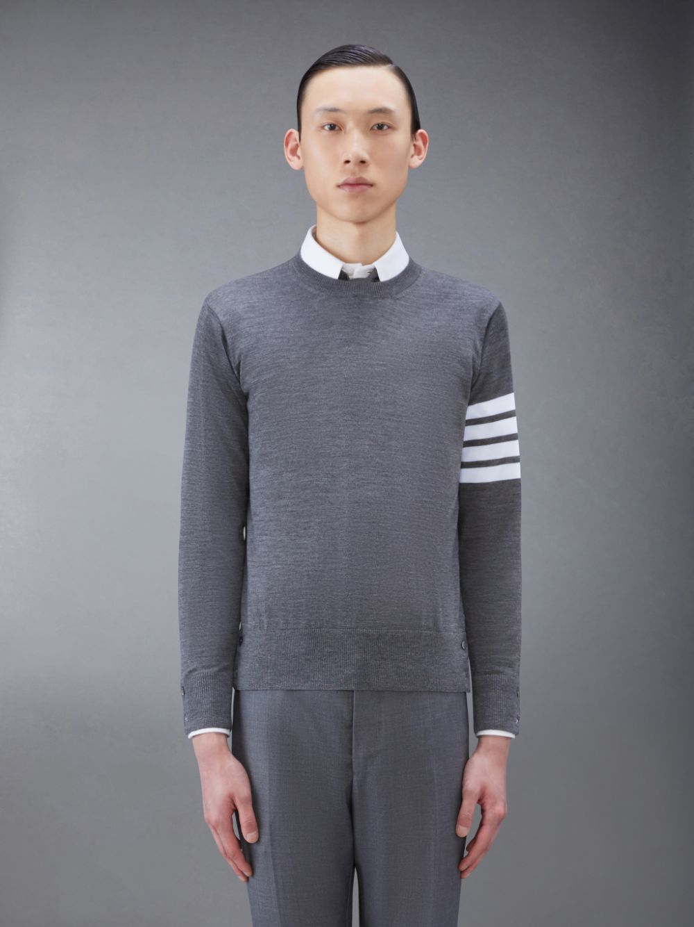 Thom Browne Wool 4-Bar Uomo Pullover Grigie | DGN69N39341