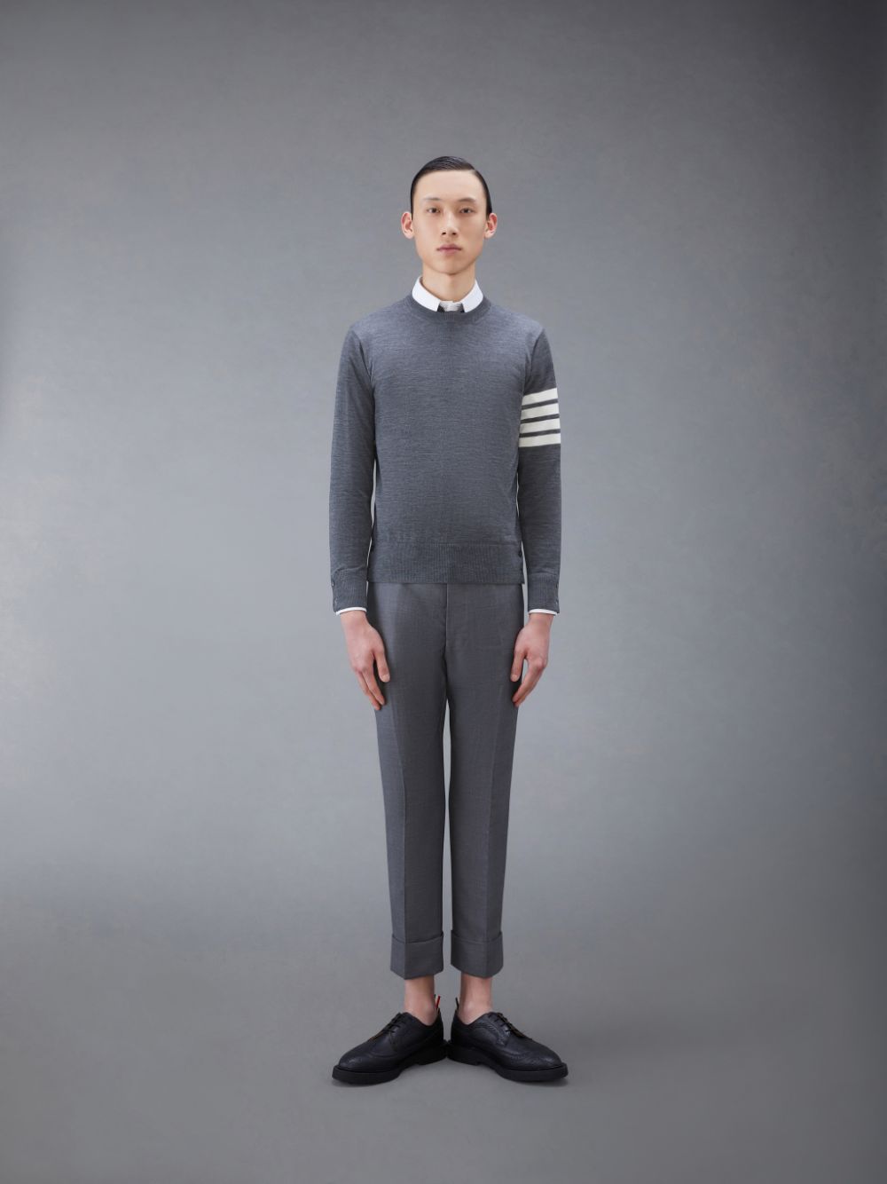 Thom Browne Wool 4-Bar Uomo Pullover Grigie | NWJ92A89531