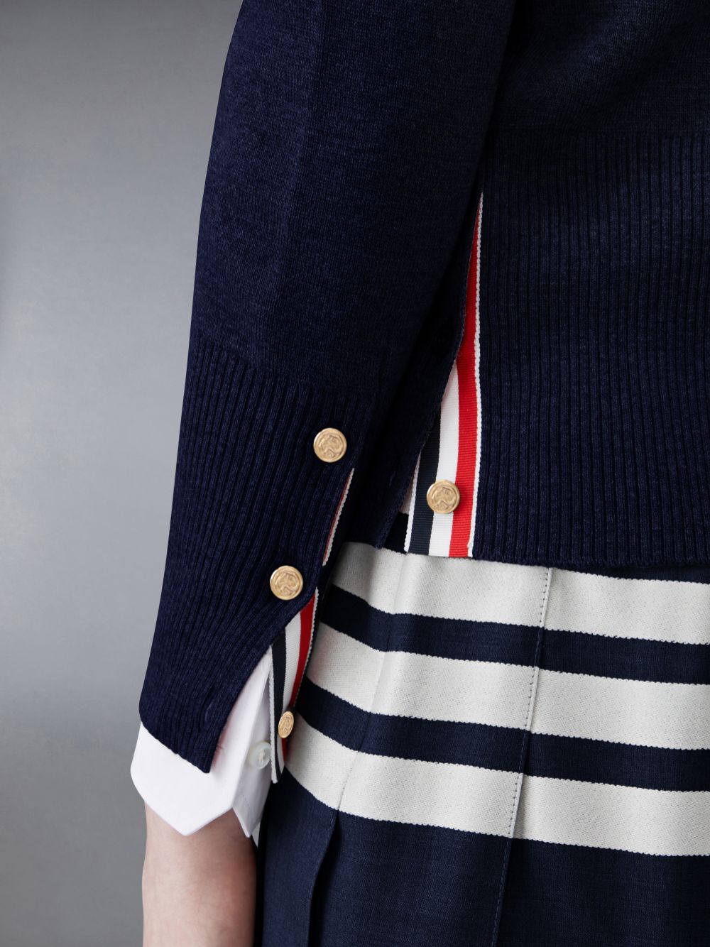 Thom Browne Wool 4-Bar V-Neck Donna Cardigan Blu | KXO08Y57905