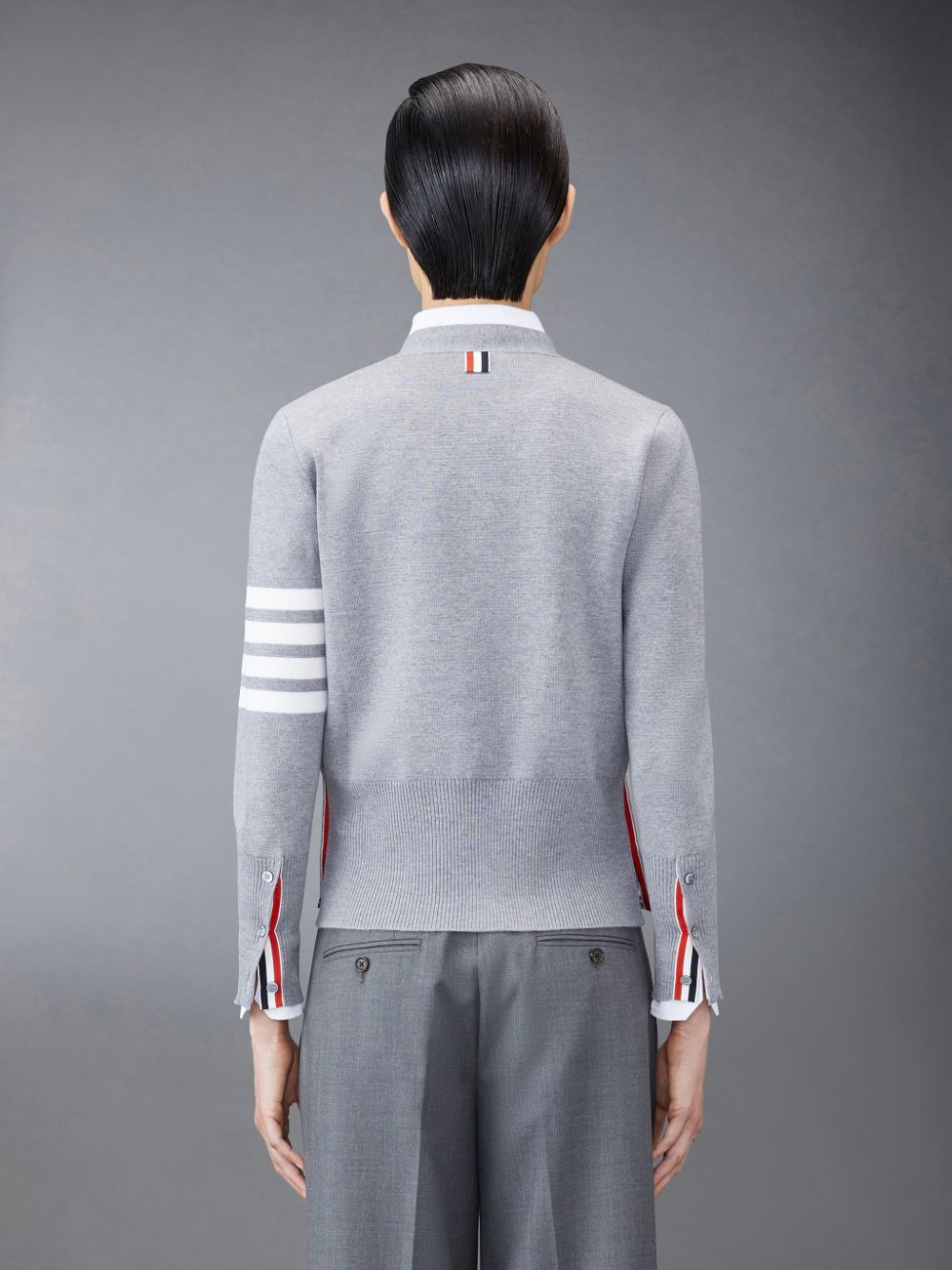 Thom Browne Wool 4-Bar V-Neck Donna Cardigan Grigie | HVA40T96666