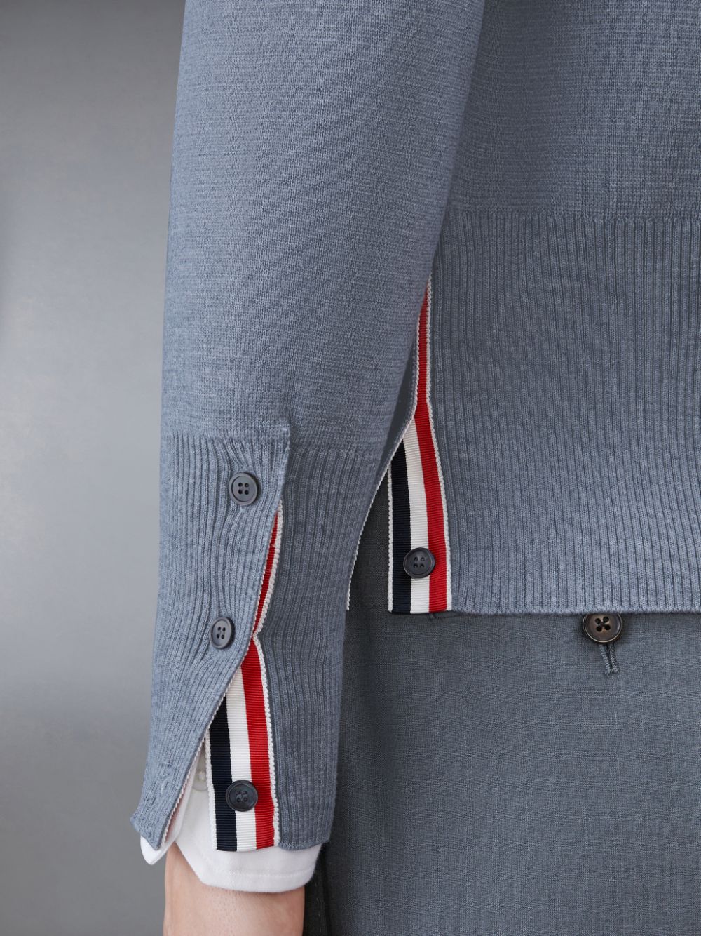 Thom Browne Wool 4-Bar V-Neck Uomo Cardigan Grigie | DHA90W47105