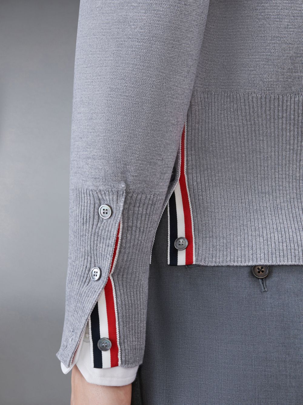 Thom Browne Wool 4-Bar V-Neck Uomo Cardigan Grigie | YQJ64C78425