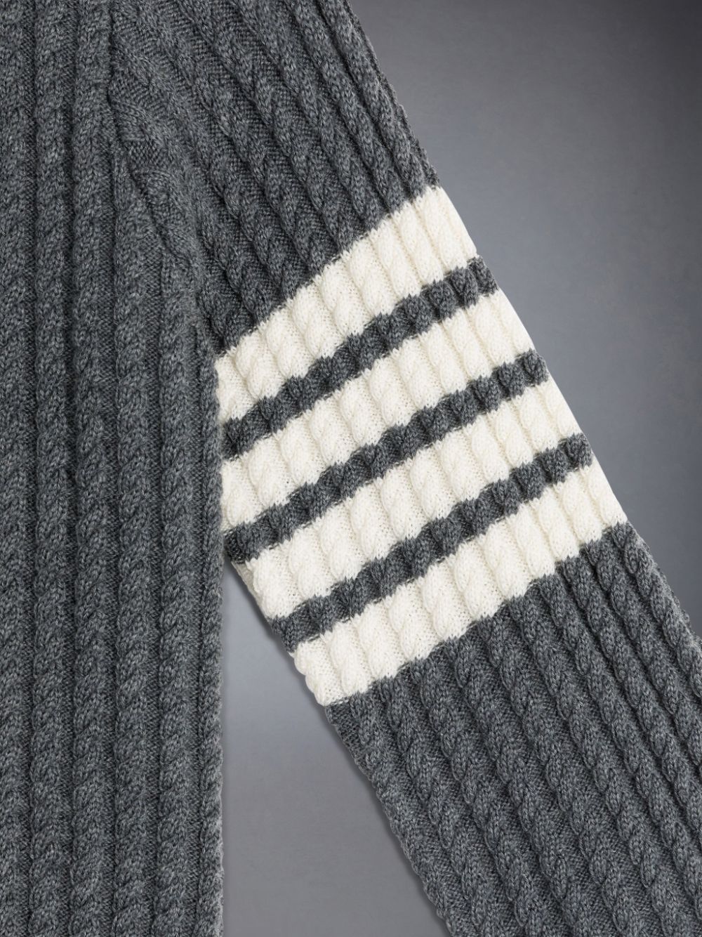 Thom Browne Wool Cable Knit 4-Bar Ragazzo Pullover Grigie | OJX39X89172