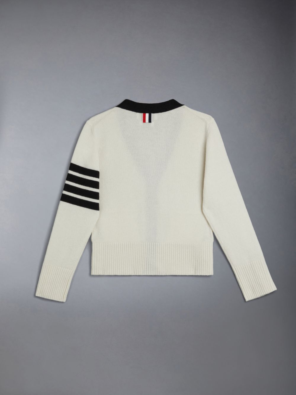 Thom Browne Wool Cashmere 4-Bar Calssic Ragazzo Cardigan Beige | TNW90H67809