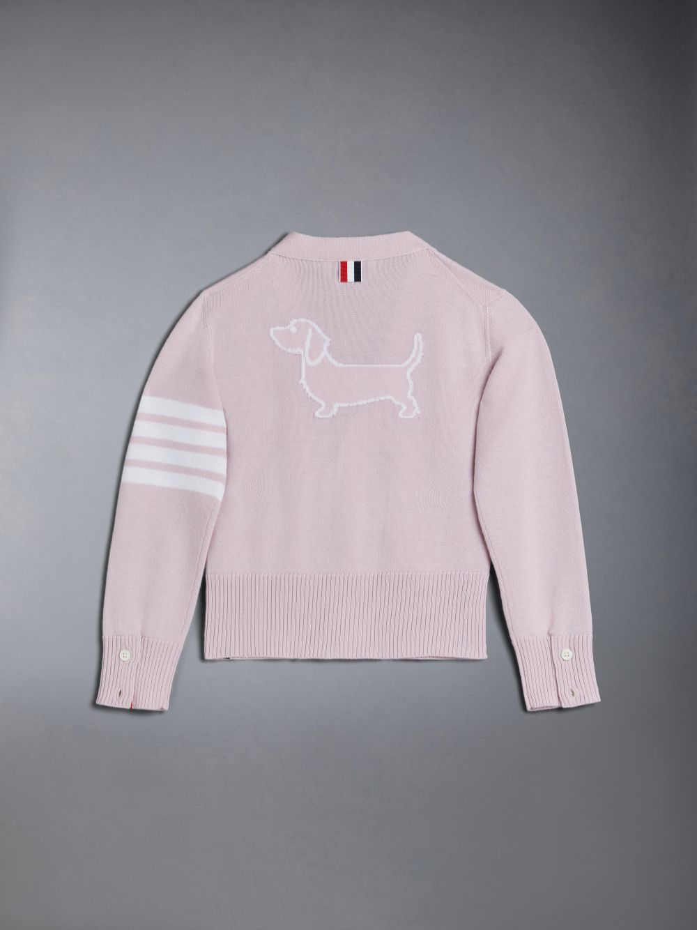 Thom Browne Wool Cashmere 4-Bar Hector Classic Ragazza Cardigan Rosa | LOQ80D42605