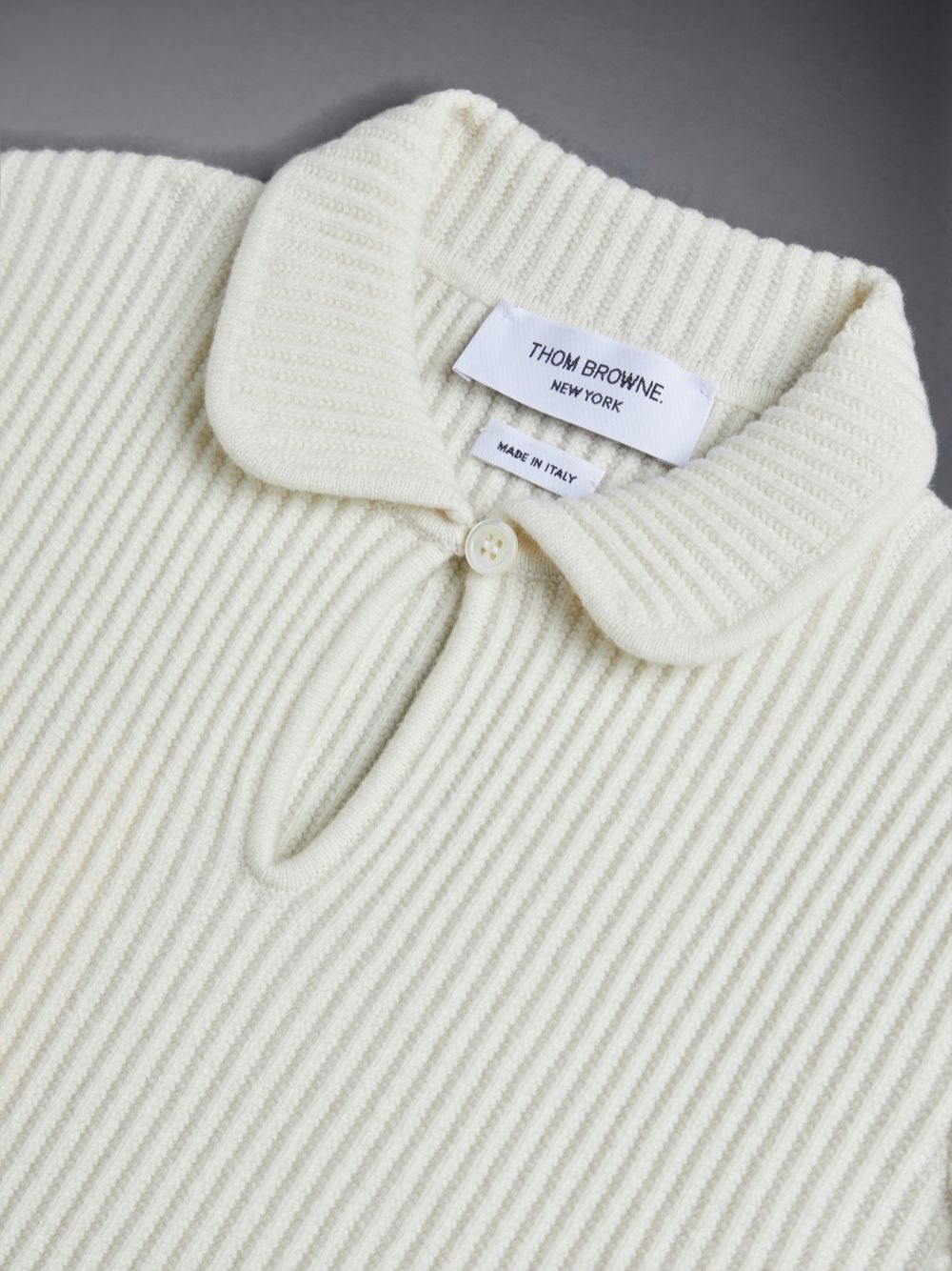 Thom Browne Wool Cashmere Knit Ragazzo Polo Beige | WAC02K77932