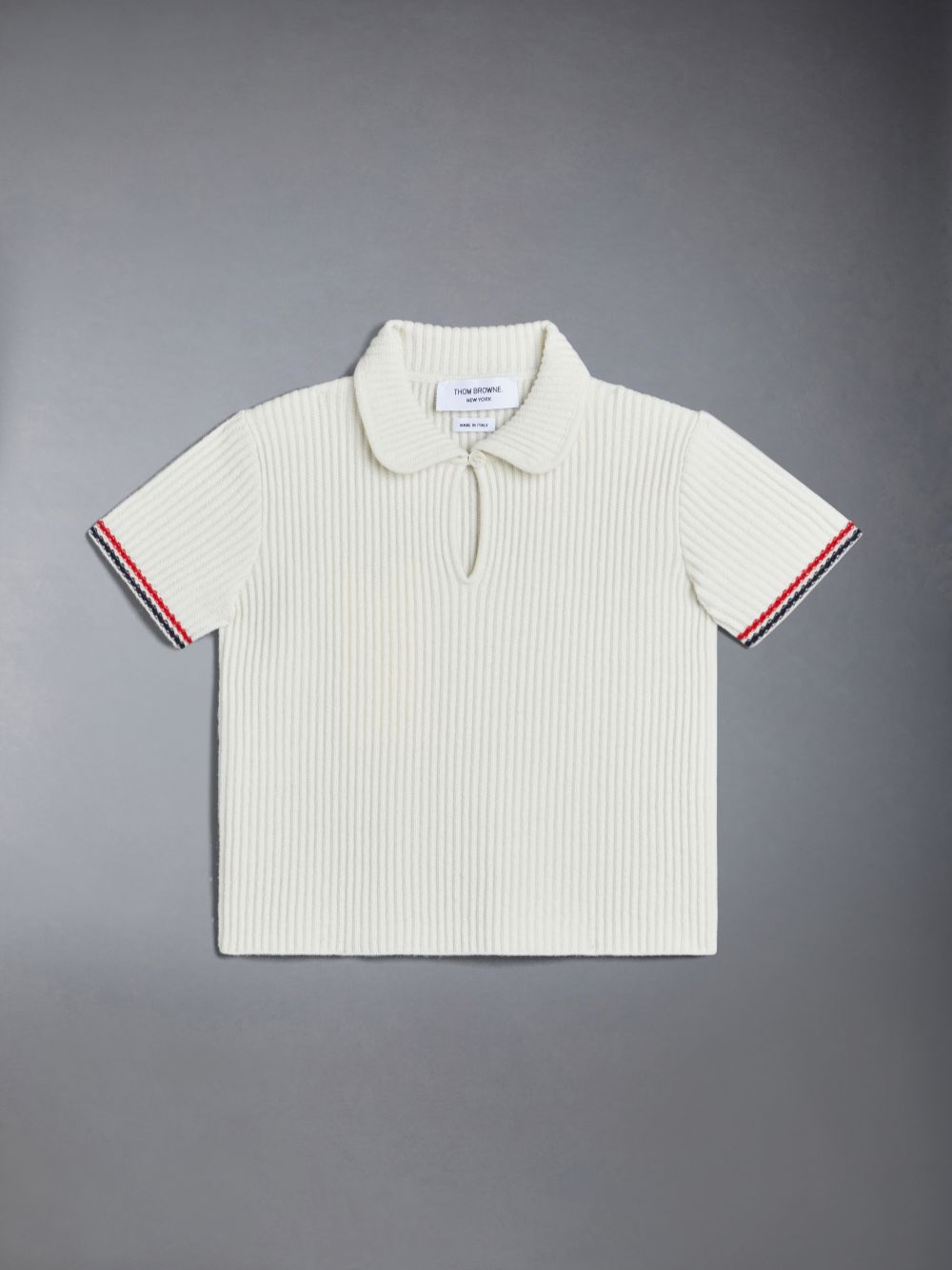 Thom Browne Wool Cashmere Knit Ragazzo Polo Beige | WAC02K77932