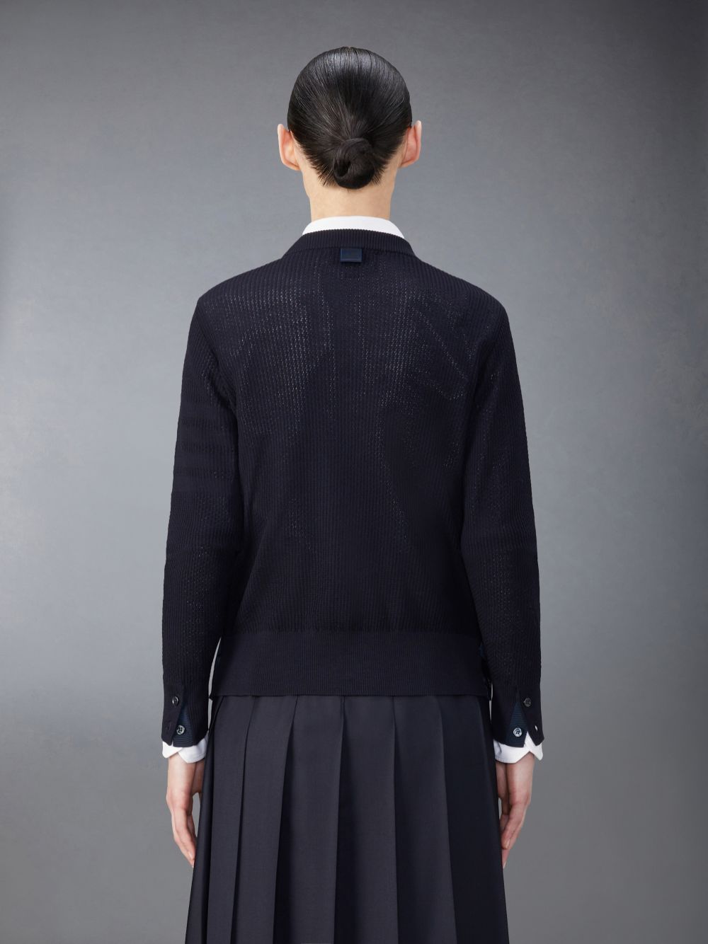 Thom Browne Wool Crepe 4-Bar Relaxed Fit Donna Pullover Blu | XXF06V50696