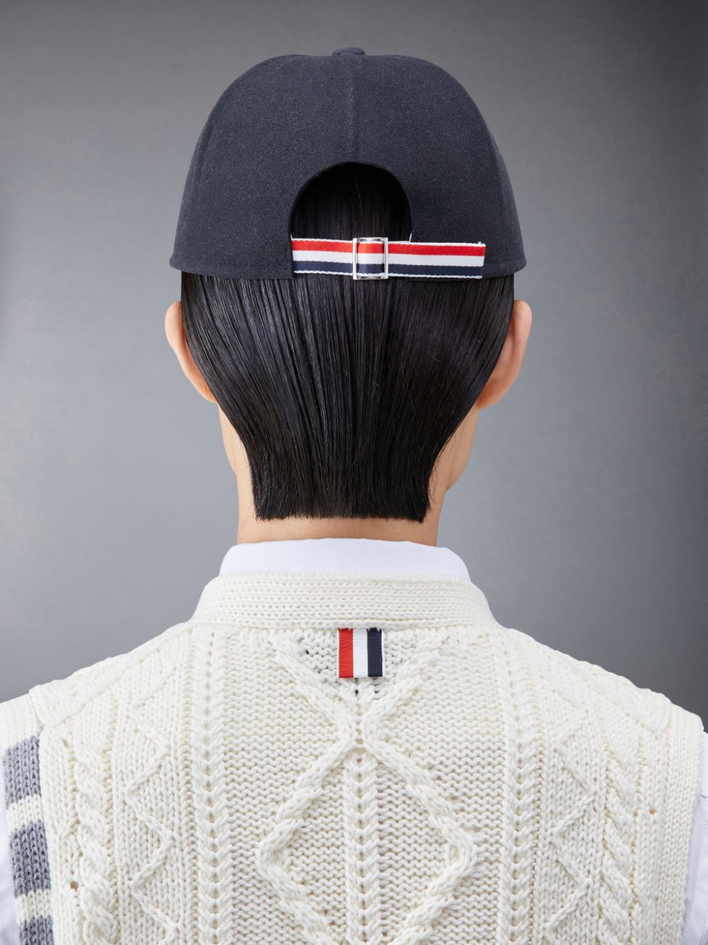 Thom Browne Wool Felt Baseball Donna Berretti Grigie | QUT11R92743