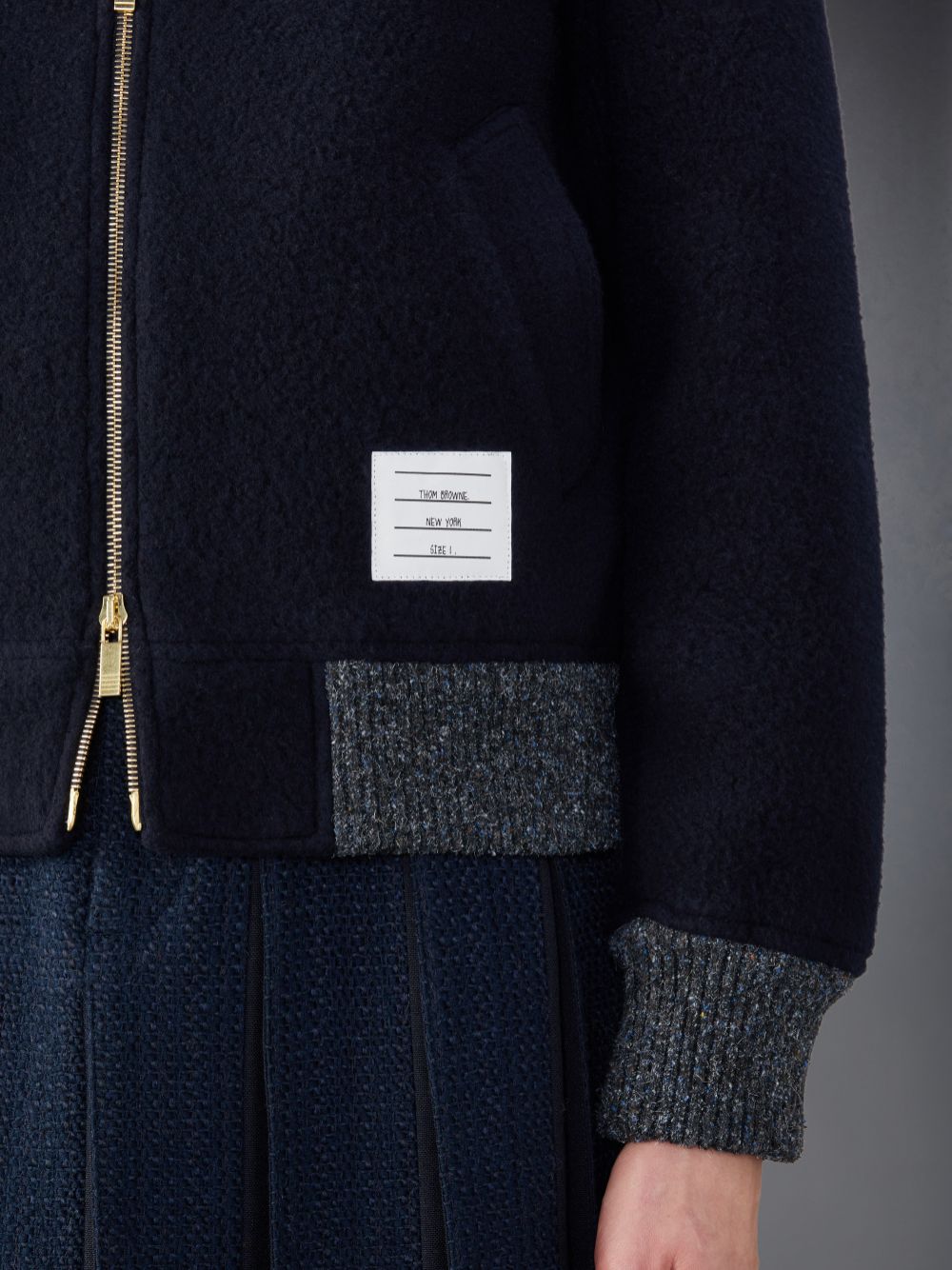 Thom Browne Wool Fleece Bomber Uomo Giacche Blu | RRW46P58594