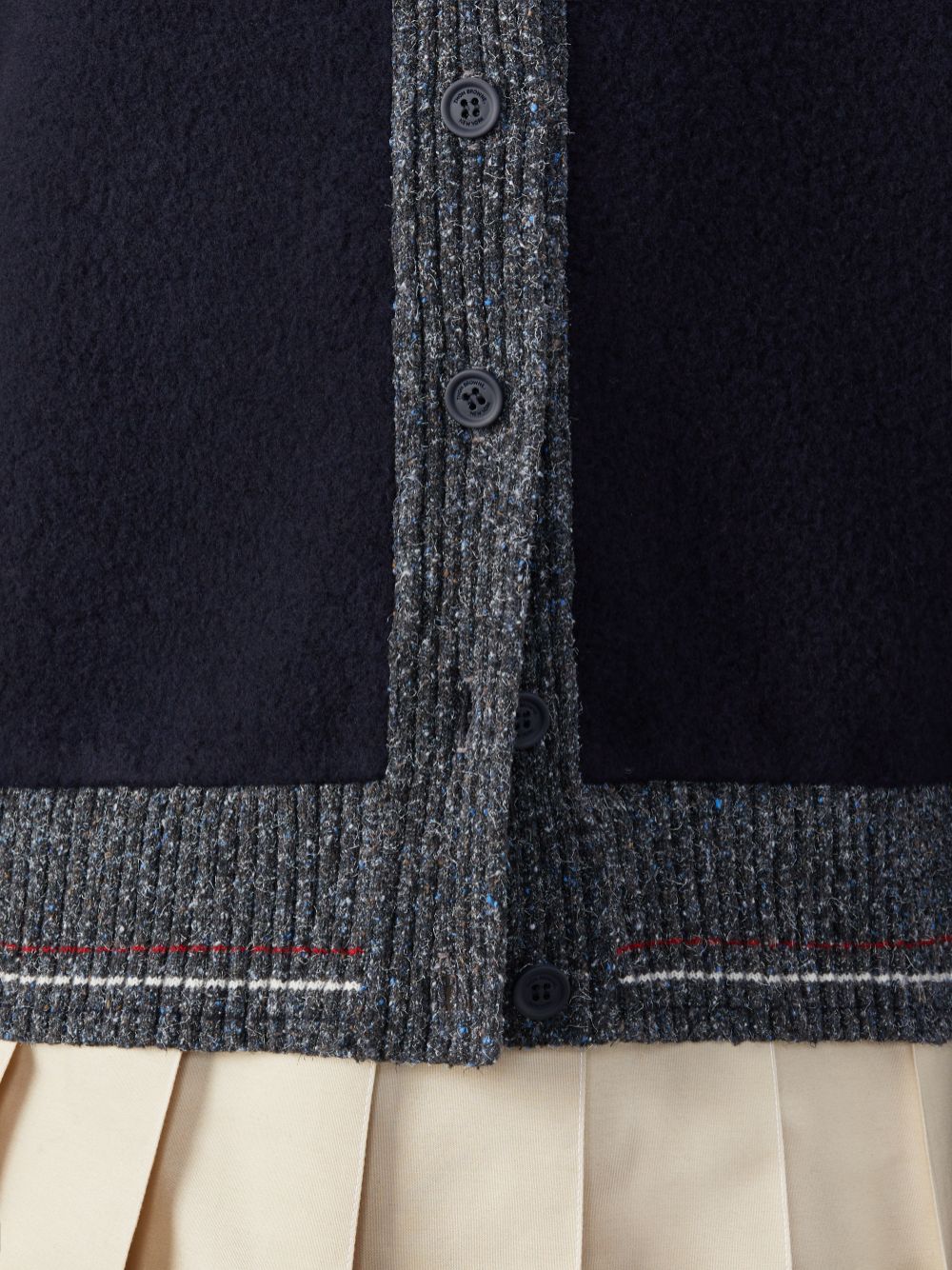 Thom Browne Wool Fleece Donna Cardigan Blu | JXJ92B91897