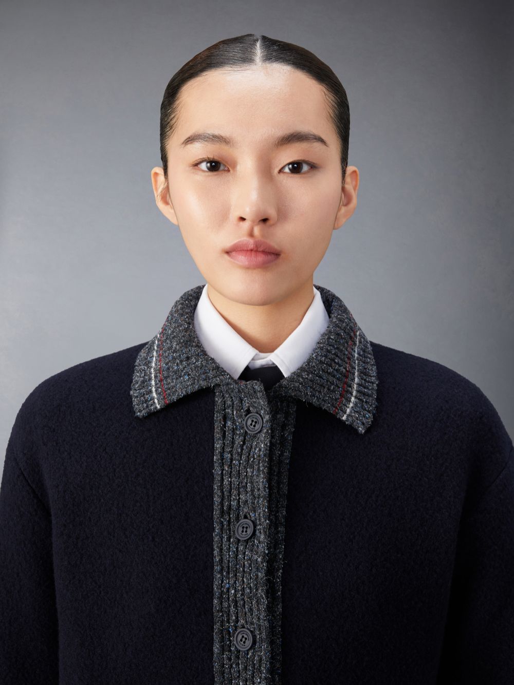 Thom Browne Wool Fleece Donna Cardigan Blu | JXJ92B91897