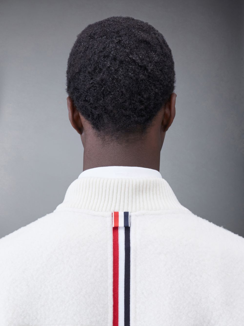 Thom Browne Wool Fleece Stripe Bomber Uomo Giacche Bianche | VGQ55A83293