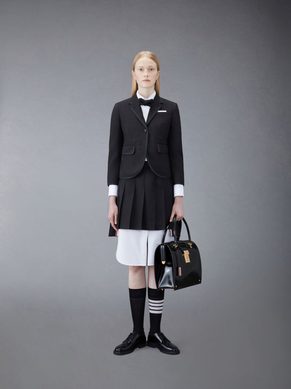 Thom Browne Wool Fresco Pleated Mini Donna Gonne Nere | KIT90Q24369