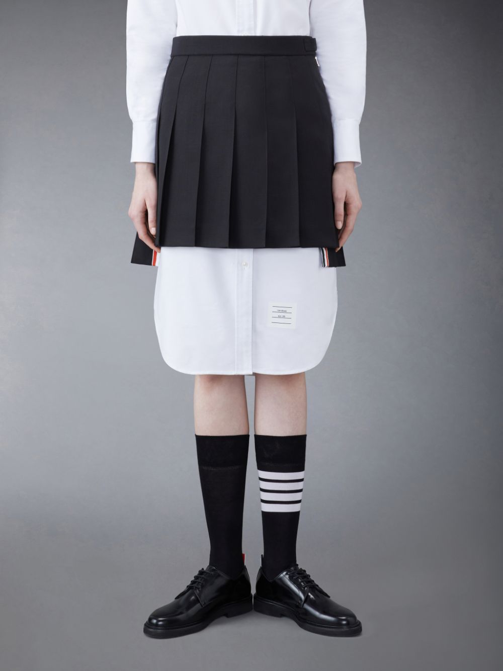 Thom Browne Wool Fresco Pleated Mini Donna Gonne Nere | KIT90Q24369