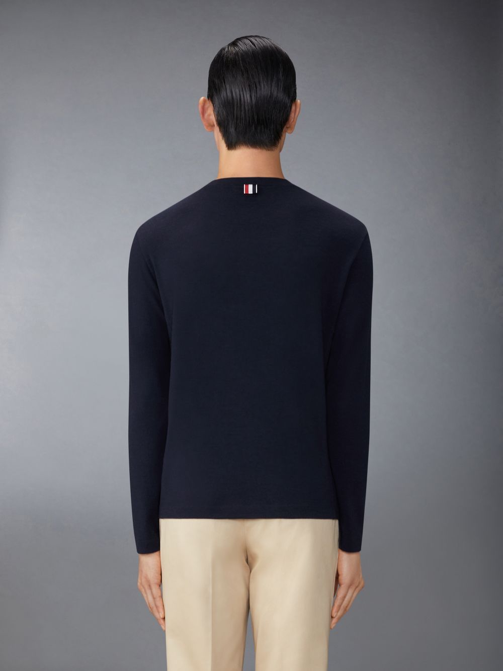 Thom Browne Wool Jersey 4-Bar Uomo Magliette Blu | VYF63Y11222