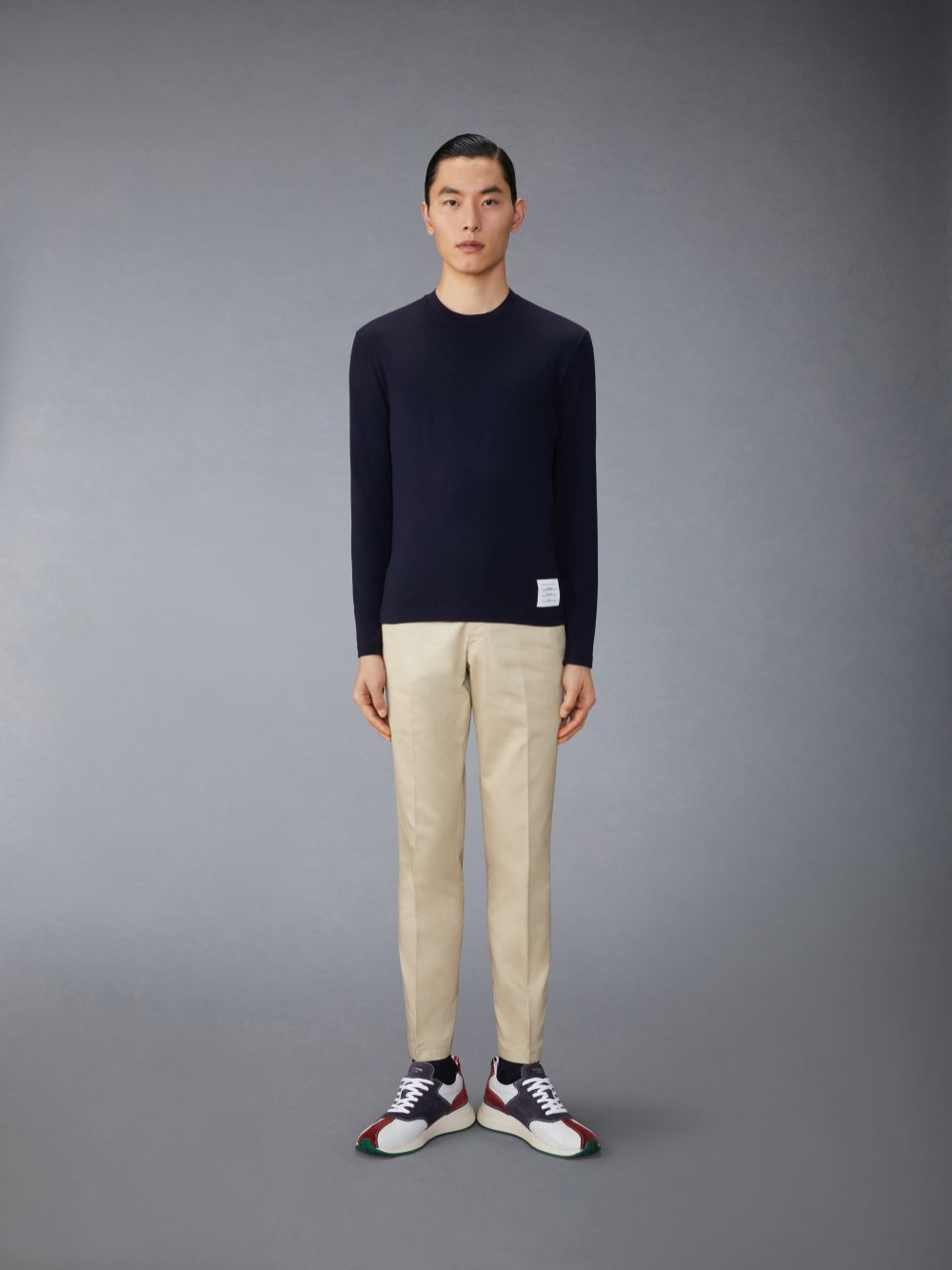 Thom Browne Wool Jersey 4-Bar Uomo Magliette Blu | VYF63Y11222