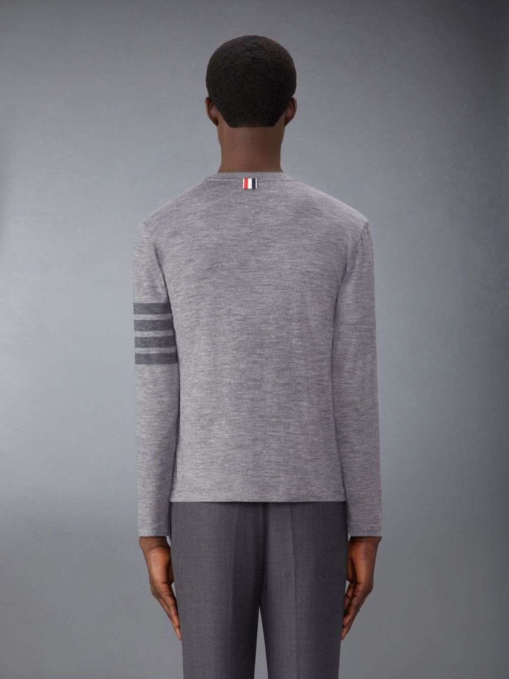 Thom Browne Wool Jersey 4-Bar Uomo Magliette Grigie | IGB51L60181