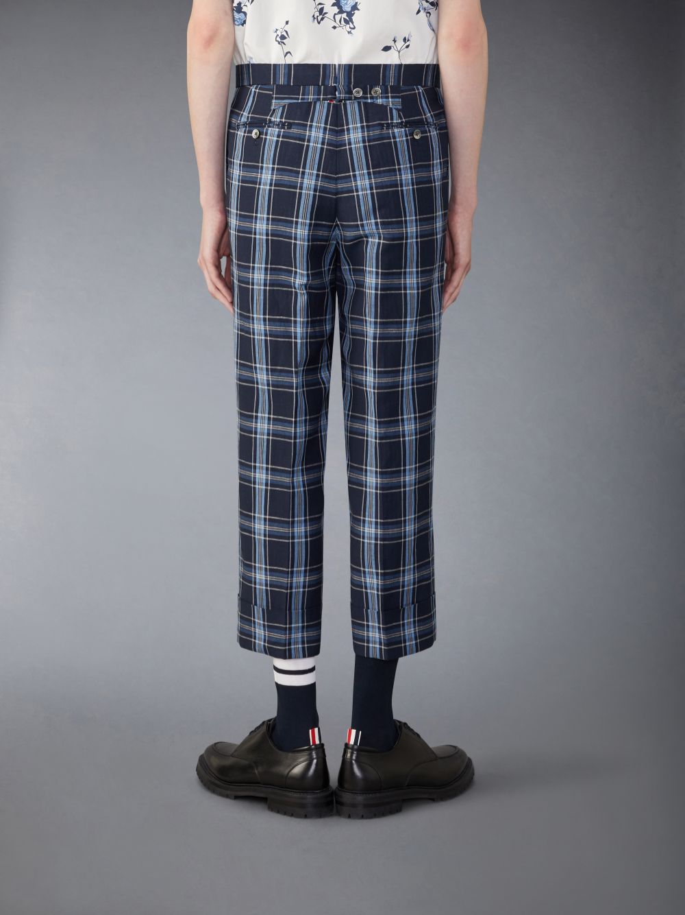 Thom Browne Wool Linen Low Rise Backstrap Uomo Pantaloni Blu | DHA34C51293