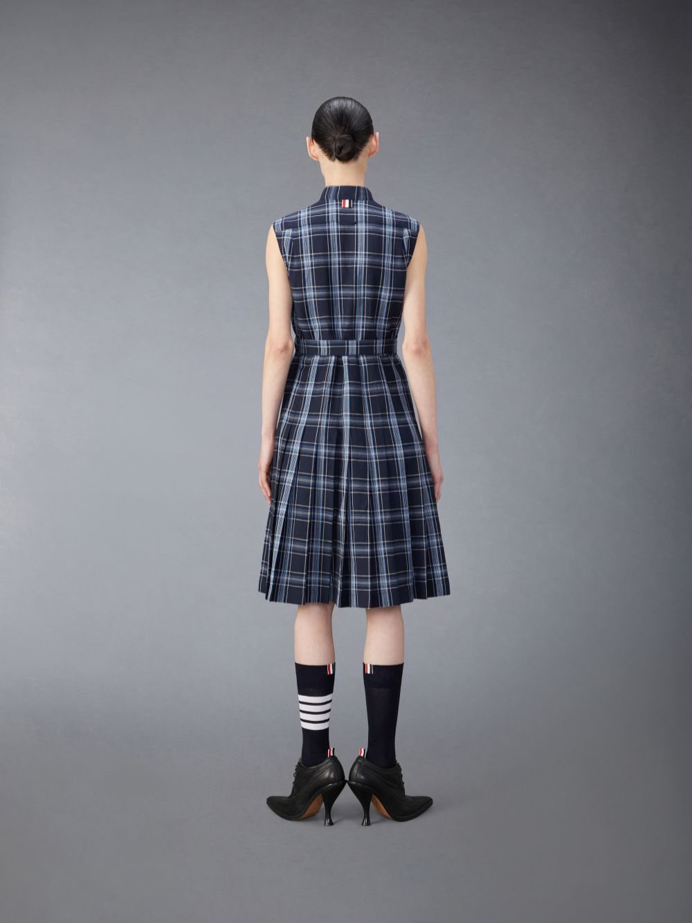 Thom Browne Wool Linen Midi Belted Donna Vestito Blu | QNU63G18583