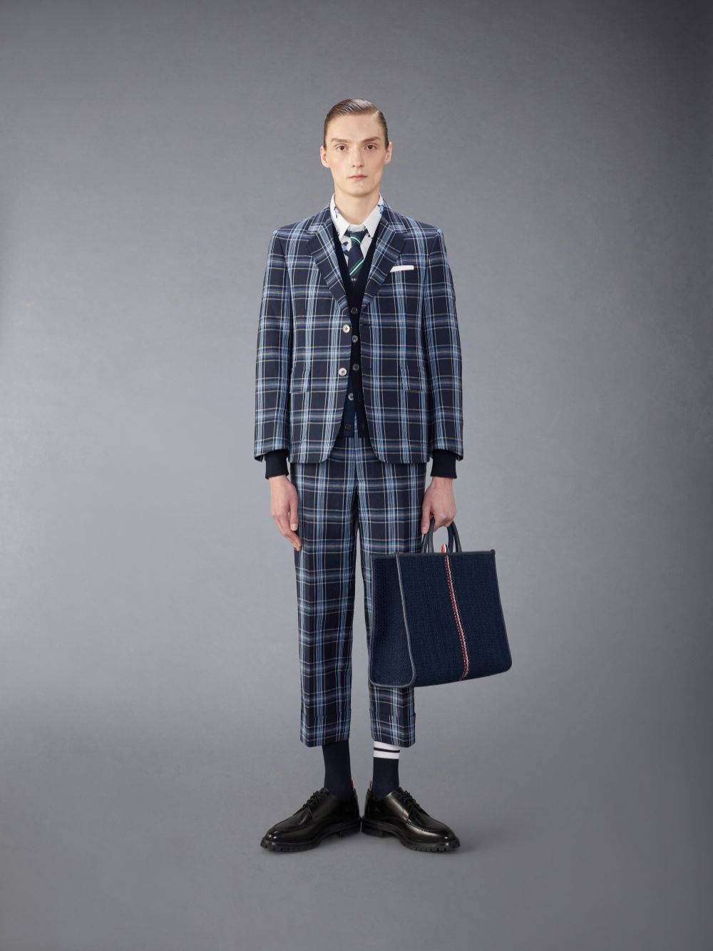 Thom Browne Wool Linen Unstructured Straight Fit Sport Uomo Cappotti Blu | RYB30P53766