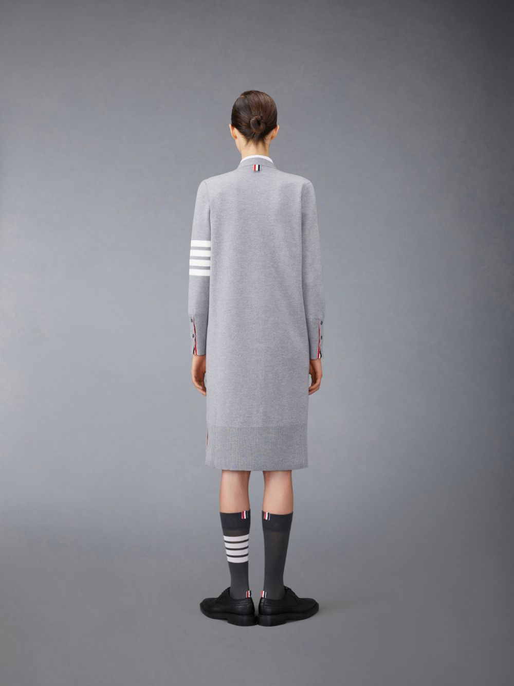 Thom Browne Wool Long V-Neck Donna Cardigan Grigie | TCJ13Y52811