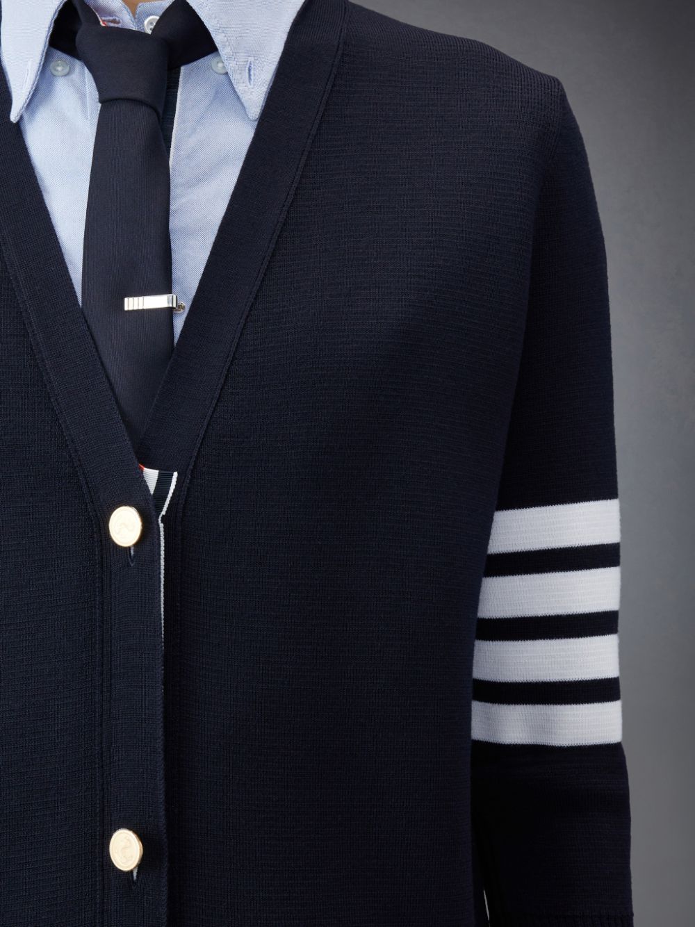 Thom Browne Wool Long V-Neck Donna Cardigan Blu | JUJ58S32877