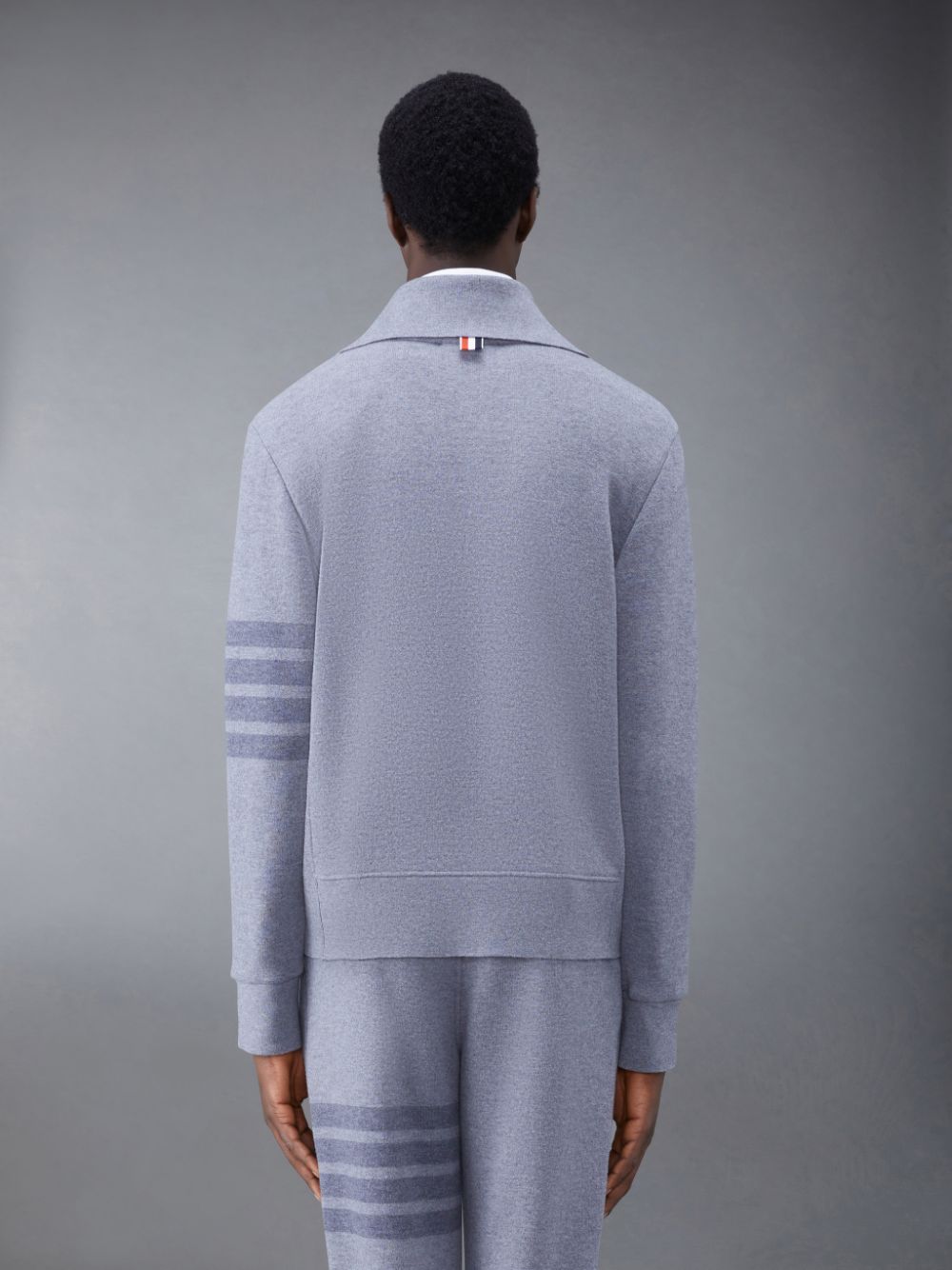 Thom Browne Wool Loopback 4-Bar Funnel Neck Uomo Pullover Grigie | BUM40S10059