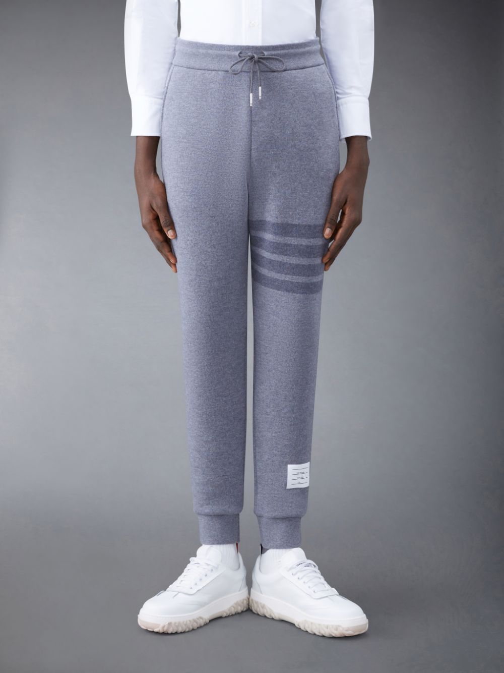 Thom Browne Wool Loopback 4-Bar Uomo Pantaloni Tuta Grigie | TMA88Q81021