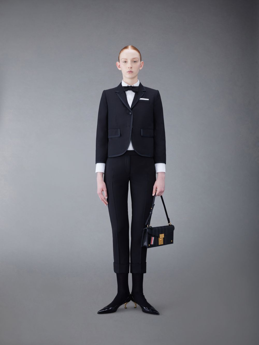 Thom Browne Wool Low Rise Cigarette Donna Pantaloni Nere | PSN69I34808