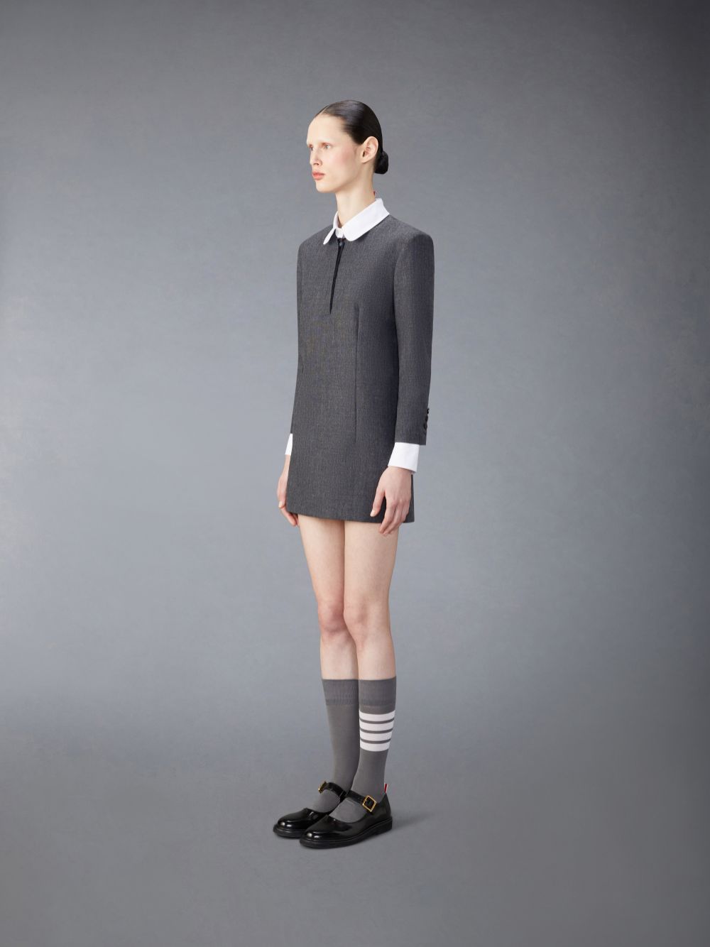 Thom Browne Wool Mini Shift Donna Vestito Grigie | QXX41E07975