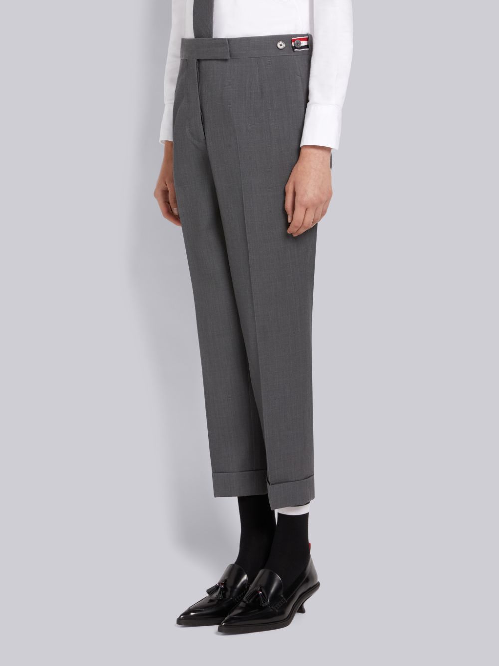 Thom Browne Wool Pique Low Rise Slim Donna Pantaloni Grigie | TWI72D98678