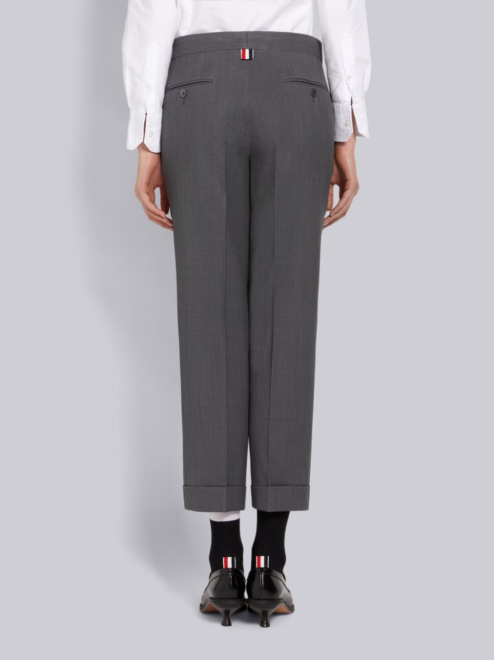 Thom Browne Wool Pique Low Rise Slim Donna Pantaloni Grigie | TWI72D98678