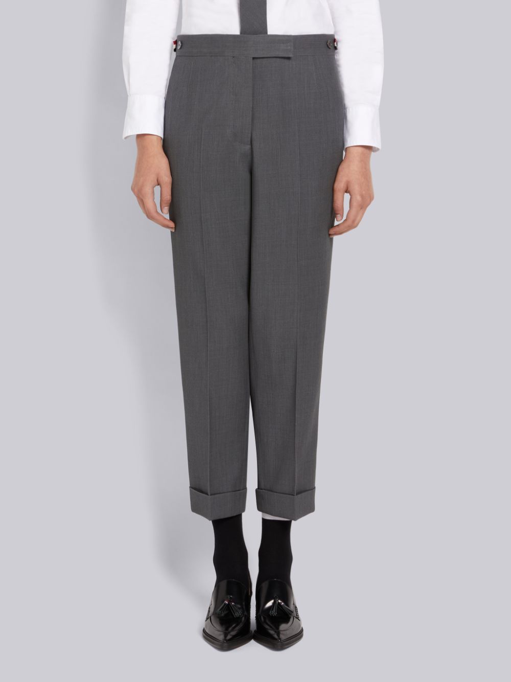 Thom Browne Wool Pique Low Rise Slim Donna Pantaloni Grigie | TWI72D98678