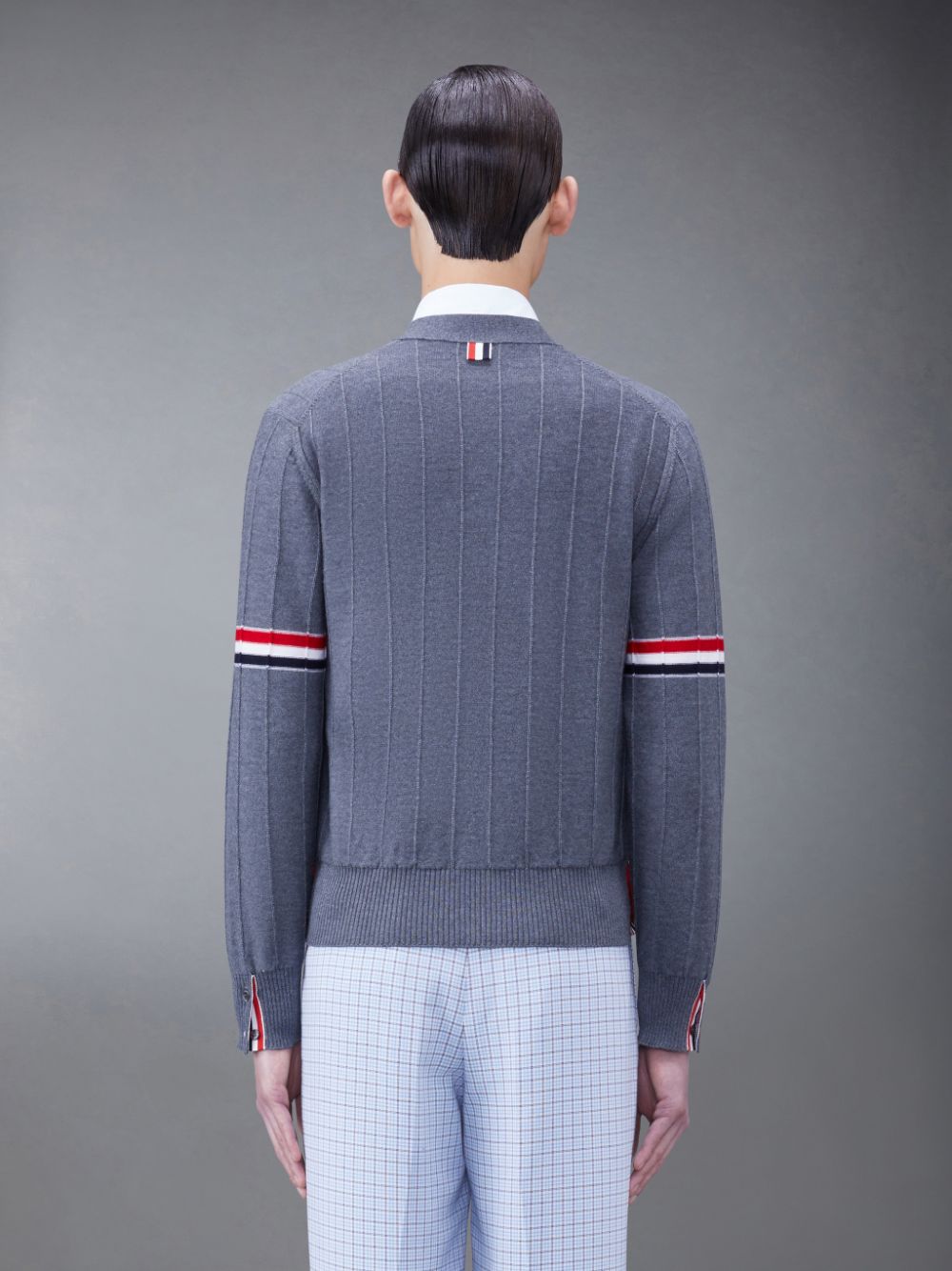 Thom Browne Wool Relaxed V-Neck Armband Uomo Cardigan Grigie | FYL11N63188