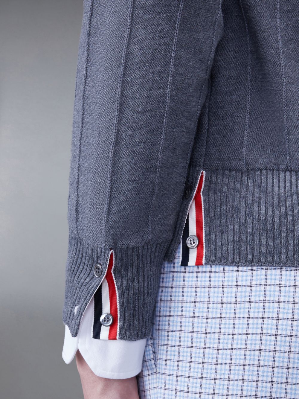 Thom Browne Wool Relaxed V-Neck Armband Uomo Cardigan Grigie | FYL11N63188