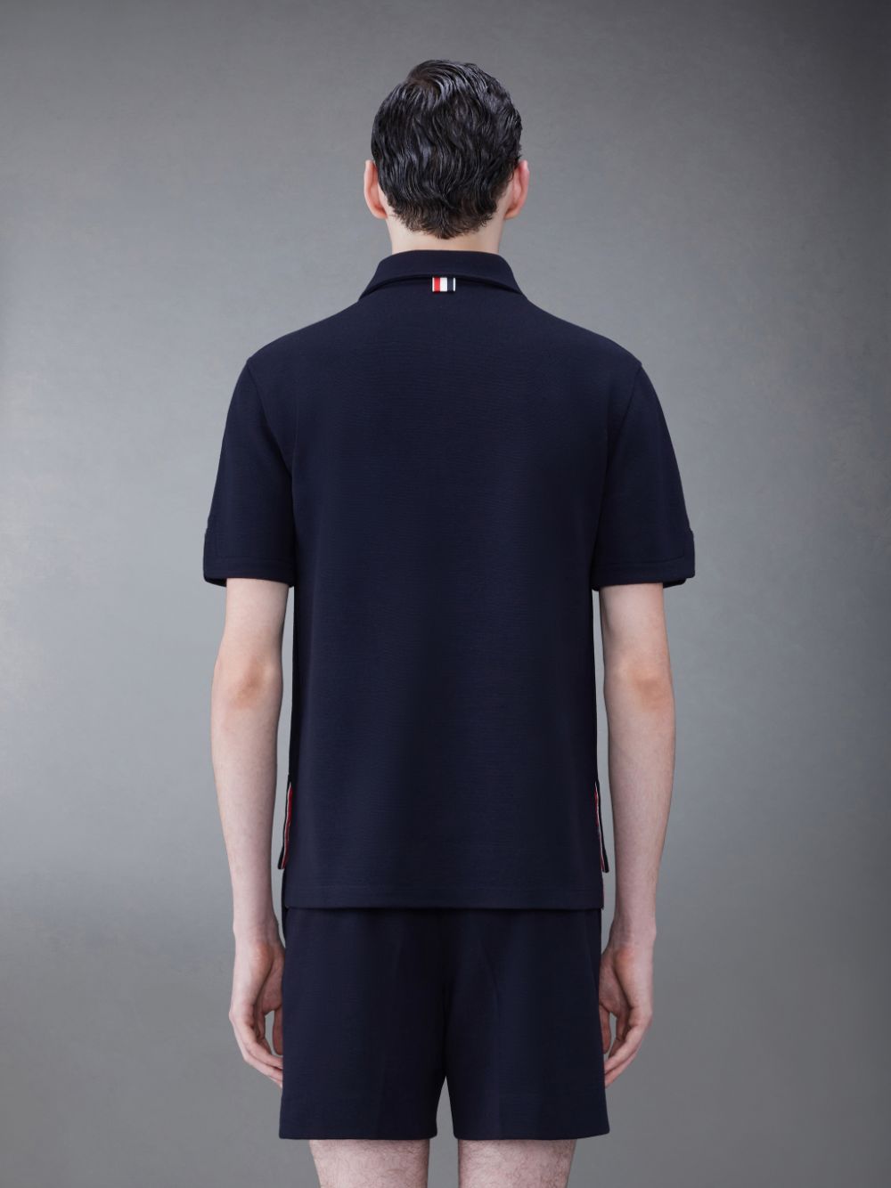 Thom Browne Wool Short Sleeve Uomo Polo Blu | INZ31E18968