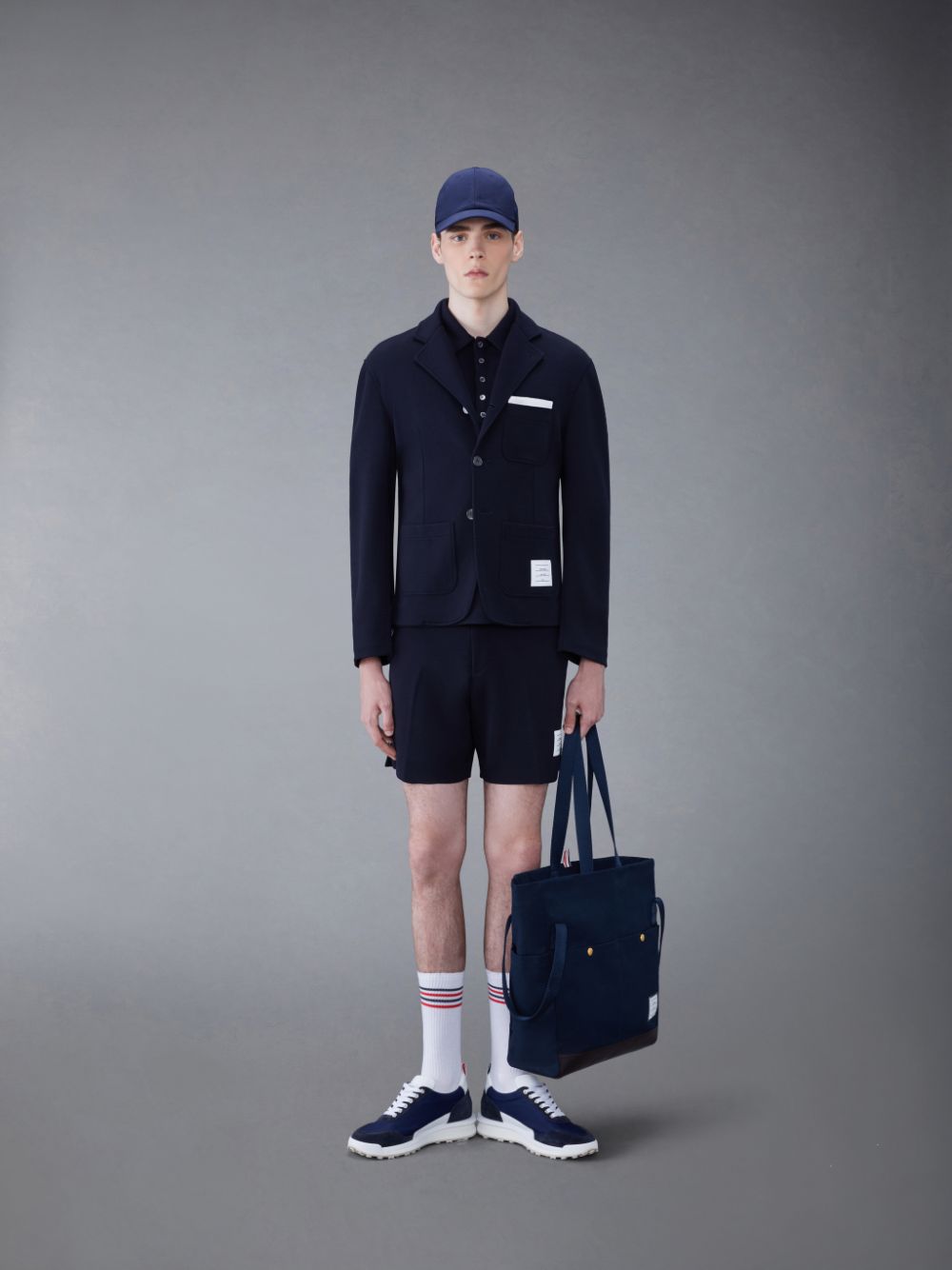 Thom Browne Wool Short Sleeve Uomo Polo Blu | INZ31E18968